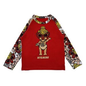 画像1: MY FIRST HYSTERIC　MINI DOLL総柄 ラグラン長袖Tシャツ　　20:レッド (1)