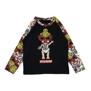 画像1: MY FIRST HYSTERIC　MINI DOLL総柄 ラグラン長袖Tシャツ　　10:ブラック (1)