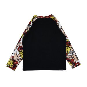 画像2: MY FIRST HYSTERIC MINI DOLL総柄 ラグラン長袖Tシャツ  10:ブラック (2)
