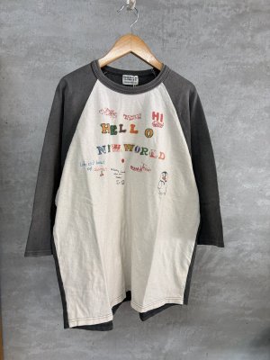 画像1: 2025秋冬　DENIMDUNGAREE　	 ビンテージテンジク HELLO TEE　　2；黒 (1)