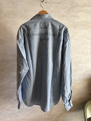 画像4: 2025秋冬　DENIMDUNGAREE　　ムラダンガリー シャツ　　4；紺　　サイズ；03 (4)