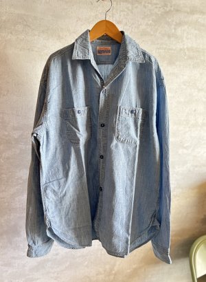 画像1: 2025秋冬　DENIMDUNGAREE　　ムラダンガリー シャツ　　4；紺　　サイズ；03 (1)
