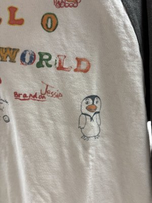 画像3: 2025秋冬　DENIMDUNGAREE　	 ビンテージテンジク HELLO TEE　　2；黒 (3)