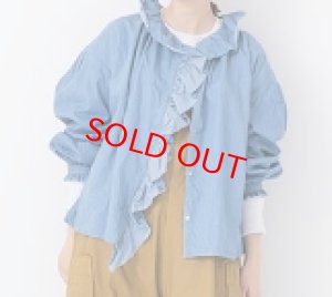 画像2: Veritecoeur  Frill Blouse サイズ;FREE    カラー;BLUE INDIGO (2)