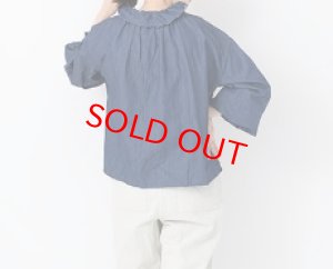画像2: Veritecoeur　　Frill Blouse　サイズ；FREE    カラー；NAVY INDIGO (2)