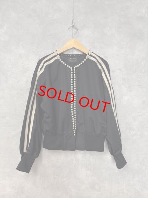 画像1: 予約11月下旬入荷予定・2025秋冬　MARET(マレ)  パールON　THE　トラックカーデ　2；BLACK　　 (1)