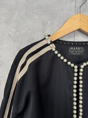 画像2: 　MARET(マレ)  パールON　THE　トラックカーデ　2；BLACK　　 (2)