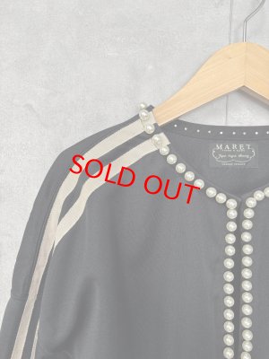 画像2: 予約11月下旬入荷予定・2025秋冬　MARET(マレ)  パールON　THE　トラックカーデ　2；BLACK　　 (2)