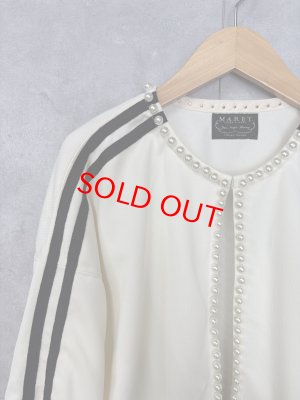 画像2: 2025秋冬 MARET(マレ)  パールON THE トラックカーデ 1;WHITE   (2)