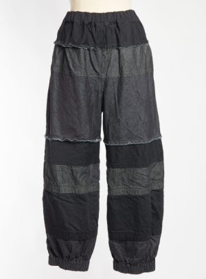 画像1: gomme　切替デニムパンツ 　2；黒　サイズ；M (1)
