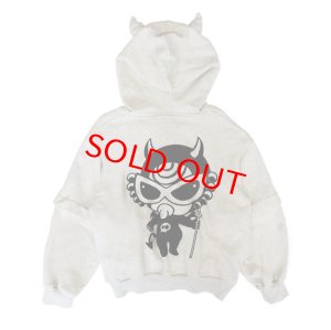 画像2: Hystericmini　DEVILKIN 2WAY つの付き パーカー　　16；オートミール (2)