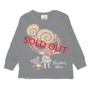 画像1: MY FIRST HYSTERIC　SELFISH BABY WITH BABY BEARループラス 長袖Tシャツ　10；ブラック (1)