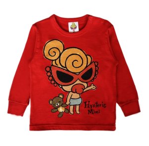画像1: MY FIRST HYSTERIC　SELFISH BABY WITH BABY BEARループラス 長袖Tシャツ　20；レッド (1)