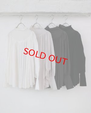 画像3: doux blue　タートルギャザーブラウス　　01；ホワイト　サイズ；FREE (3)