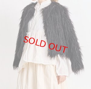 画像1: Veritecoeur　　　ファージャケット　　BLACK　　サイズ；FREE     (1)