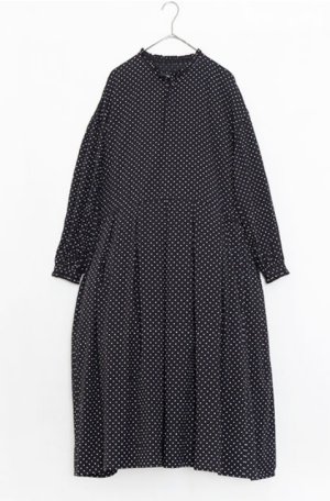 画像1: Veritecoeur　ドットフリルワンピース　　BLACK DOT　サイズ；FREE     (1)