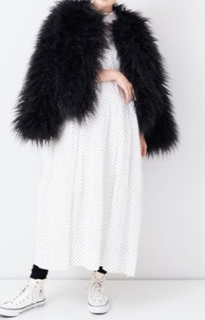 画像2: Veritecoeur　　　ファージャケット　　BLACK　　サイズ；FREE     (2)