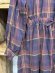 画像2: LILOU+LILY 　AUTUMN CHECK GATHER　ワンピースドレス　B.BURGUNDY　　size:38 (2)