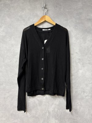 画像1: LILOU+LILY 　CASIMERE SILK JERSEY CARDIGAN     BLACK　　　size:38 (1)