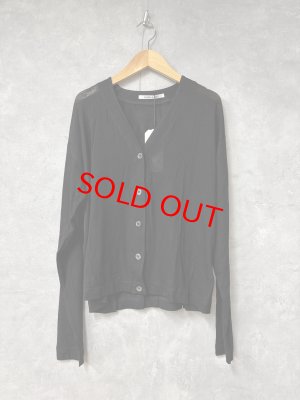 画像1: LILOU+LILY 　CASIMERE SILK JERSEY CARDIGAN     BLACK　　　size:38 (1)