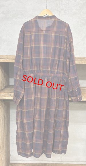 画像5: LILOU+LILY 　AUTUMN CHECK GATHER　ワンピースドレス　B.BURGUNDY　　size:38 (5)