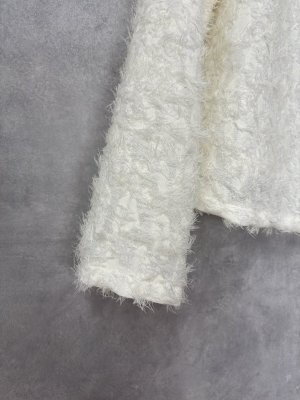 画像2: 2025AW   Bon Vieux Temps　カットジャガードふわふわジャケット　　10；WHITE　サイズ；1 (2)