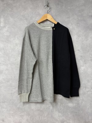 画像1: 2025秋冬 　GTH　      	 ラメサーマル テンジク ドッキングリメイク ロンTEE　　2；黒 (1)