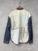 画像3: 2025秋冬　DENIMDUNGAREE　	 シャンブレー リメイク ノーカラー シャツ　　14；ブルー (3)