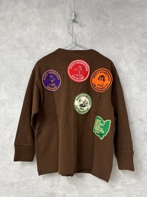 画像3: 2025秋冬　DENIMDUNGAREE　テンジク ワッペン カーディガン　7；茶 (3)