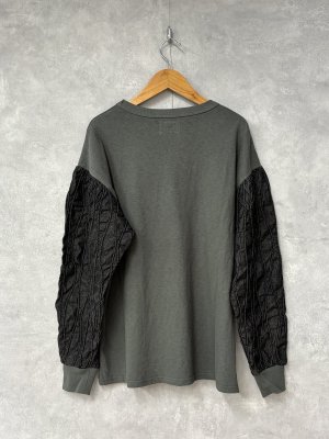 画像3: 2025秋冬 　GTH　    テンジク タック デニムスリーブ TEE　　17；チャコール (3)