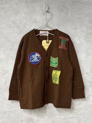 画像1: 2025秋冬　DENIMDUNGAREE　テンジク ワッペン カーディガン　7；茶 (1)