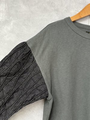 画像2: 2025秋冬 　GTH　    テンジク タック デニムスリーブ TEE　　17；チャコール (2)