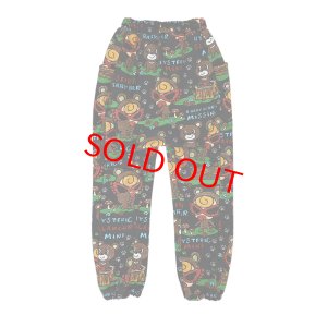 画像2: Hystericmini　SEEK A BABY BEAR総柄 裏毛スウェットパンツ　　14；ブラック系　　サイズ；100 (2)