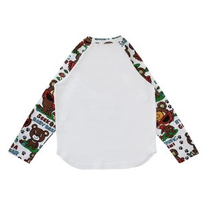 画像2: Hystericmini　SEEK A BABY BEAR ラグラン長袖Tシャツ　00；ホワイト (2)