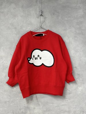 画像1: 2025秋冬　  nunuforme 　　inuinu ロゴプリントトレーナー　　RED　　大人サイズ　 (1)