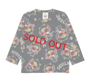 画像1: MY FIRST HYSTERIC　DEVILKIN総柄 長袖Tシャツ　　14：ブラック (1)