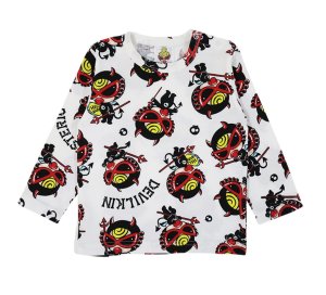 画像1: MY FIRST HYSTERIC　DEVILKIN総柄 長袖Tシャツ　　04:ホワイト (1)