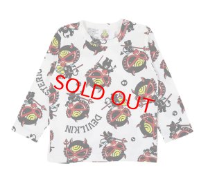 画像1: MY FIRST HYSTERIC　DEVILKIN総柄 長袖Tシャツ　　04:ホワイト (1)
