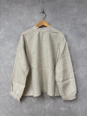 画像1: YARRA 　　リネン100フリルカラー2WAYブラウス　　03；ナチュラル　　FREE (1)