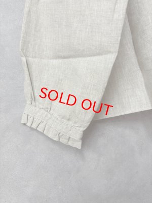 画像2: YARRA 　　リネン100フリルカラー2WAYブラウス　　03；ナチュラル　　FREE (2)