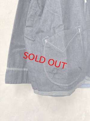 画像3: 2025   快晴堂　　　GIRLS デュアルシーズンデニム羽織カバーシャツ　　1；インディゴデニム　　サイズ；F (3)