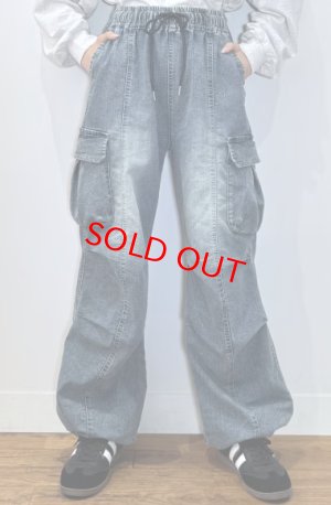 画像2: Lovetoxic  【速乾】【ストレッチ】デニムカーゴパンツ 　50；コン (2)