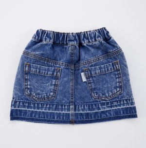 画像2: OCEAN&GROUND　ハート刺繍デニムミニスカート　　ケミカルウォッシュ (2)