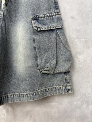 画像2: Lovetoxic  ハーフデニムカーゴパンツ　51；ブルー (2)