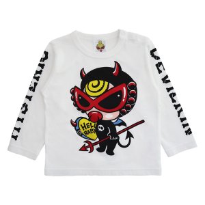 画像1: MY FIRST HYSTERIC　DEVILKIN ギミックしっぽ 長袖Tシャツ　　　00；ホワイト (1)