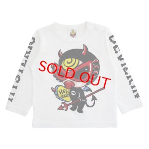 画像1: MY FIRST HYSTERIC　DEVILKIN ギミックしっぽ 長袖Tシャツ　　　00；ホワイト (1)