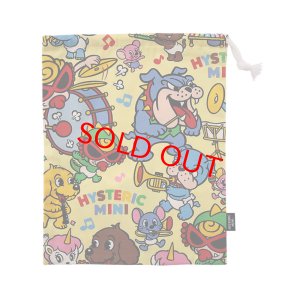 画像1: Hystericmini　HYS-MINI BAND CLUB総柄 巾着　　64；イエロー系 (1)