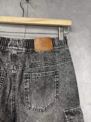 画像3: Lovetoxic  ハーフデニムカーゴパンツ　82；グレー (3)