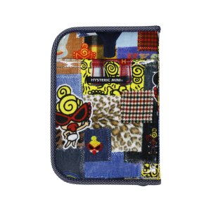 画像1: MY FIRST HYSTERIC　MESSY PATCHWORK総柄 PVC加工 マルチケース　　49；インディゴ (1)