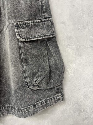 画像2: Lovetoxic  ハーフデニムカーゴパンツ　82；グレー (2)